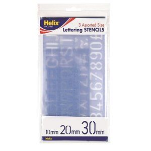 Helix 3 Assorted Size Lettering Stencils 10mm, 20mm, 30mm